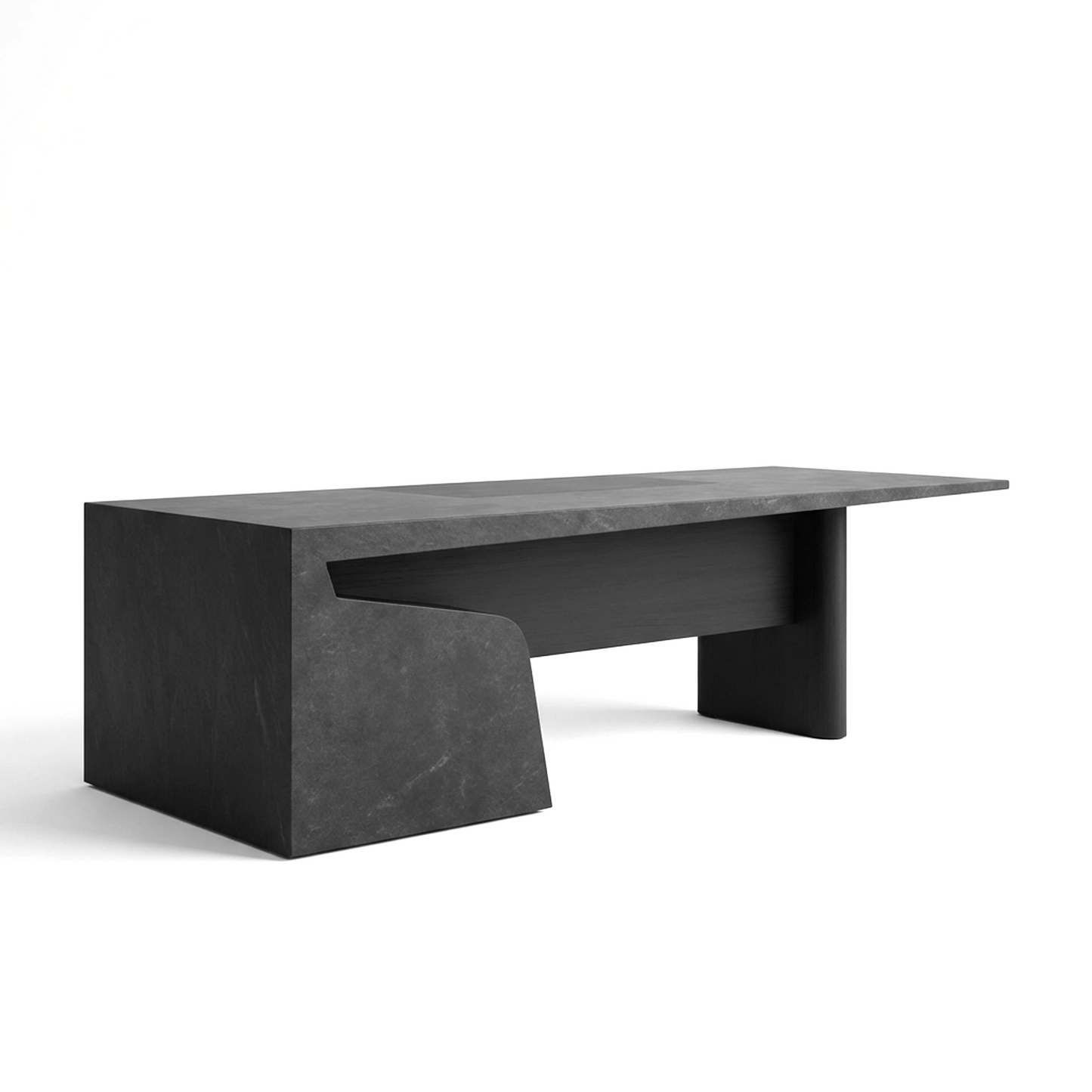 Charcoal Stone-Look Minimalist Table